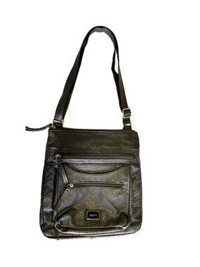 Rosetti Faux Leather Crossbody Bag Golden Brown Multi-Pocket